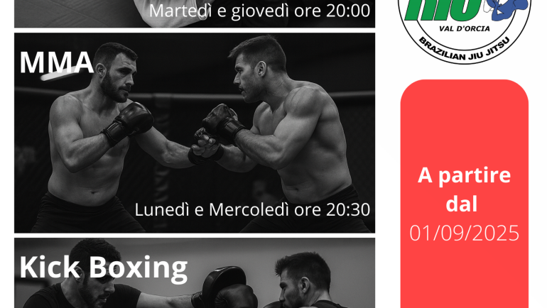 Riapertura corsi arti marziali 2025-2026